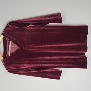 NWT Lands‎ End Burgundy Velvet Tunic Top Size Small Holiday Fairy Grunge